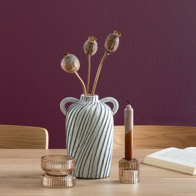 House Nordic Misty keraaminen vaasi 15,5x14x22 cm sini/valkoinen